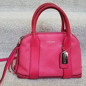 Coach hot pink satchel purse crossbody leather